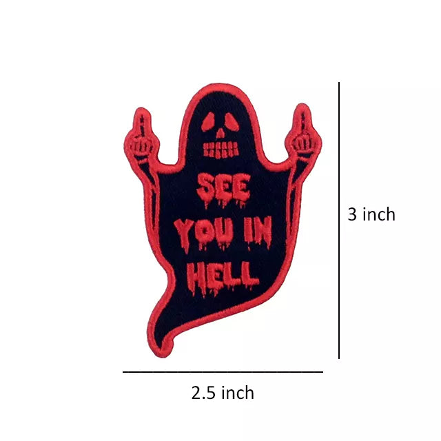 See You in Hell Red Ghost Tactical Patch Army Marines Morale Hook and Loop FREE USA SHIPPING  SHIPS FROM USA V01345-1 PAT-126