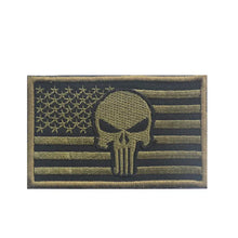 Load image into Gallery viewer, USA FLAG Skull Punisher Tactical Patch Army Marines Morale Hook and Loop FREE USA SHIPPING  SHIPS FROM USA PAT-568 (E)
