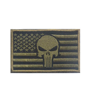 USA FLAG Skull Punisher Tactical Patch Army Marines Morale Hook and Loop FREE USA SHIPPING  SHIPS FROM USA PAT-568 (E)