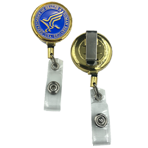 HHS Metal ID Reel retractable ID Card Holder cl-mm ID-022 - www.ChallengeCoinCreations.com