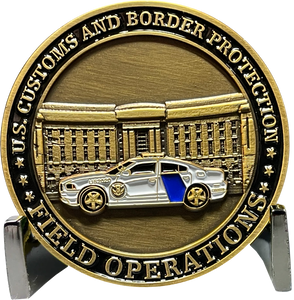 CBP HQ Headquarters CBP Officer Field Ops Agriculture Specialist cbpo Ronald Reagan Building Challenge Coin thin blue line EL7-007 - www.ChallengeCoinCreations.com