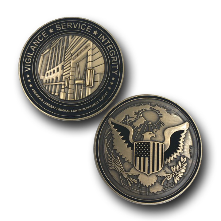 Ronald Reagan Building Challenge Coin Core Values CBP J-015 - www.ChallengeCoinCreations.com