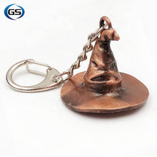 Load image into Gallery viewer, Harry Potter Inspired Sorting Hat Keychain Gryffindor Slytherin Hufflepuff Ravenclaw KC-015 - www.ChallengeCoinCreations.com