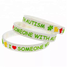 Load image into Gallery viewer, I Love Someone With Autism Awareness Silicone Bracelets 3 colors Available SBLT-022 GHI