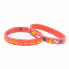 Load image into Gallery viewer, Autism Awareness Silicone Bracelets 6 colors Available Individual or as a Set of 6 - www.ChallengeCoinCreations.com