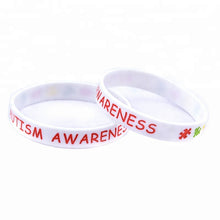 Load image into Gallery viewer, Autism Awareness Silicone Bracelets 6 colors Available Individual or as a Set of 6 - www.ChallengeCoinCreations.com