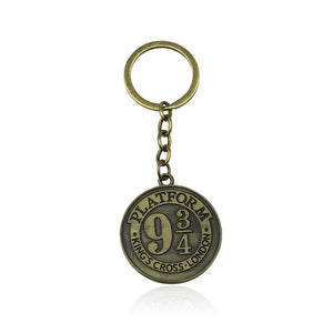 Brass Color Platform 9 3/4 King's Cross London Train token Keychain inspired by Harry Potter KC-019 - www.ChallengeCoinCreations.com