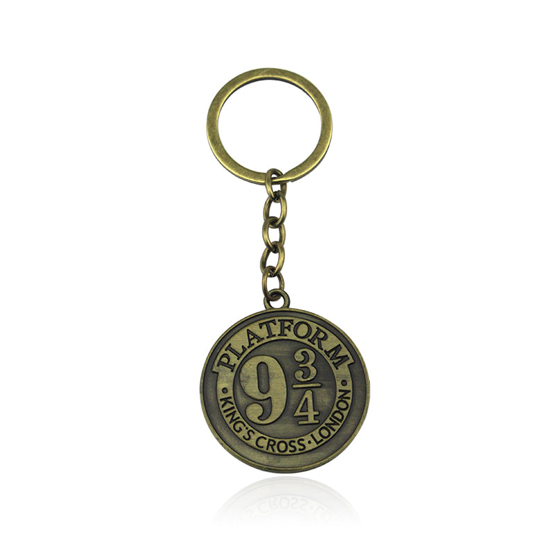 Brass Color Platform 9 3/4 King's Cross London Train token Keychain inspired by Harry Potter KC-019 - www.ChallengeCoinCreations.com