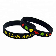 Load image into Gallery viewer, Autism Awareness Silicone Bracelets 6 colors Available Individual or as a Set of 6 - www.ChallengeCoinCreations.com