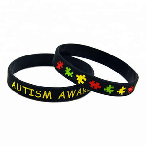 Autism Awareness Silicone Bracelets 6 colors Available Individual or as a Set of 6 - www.ChallengeCoinCreations.com