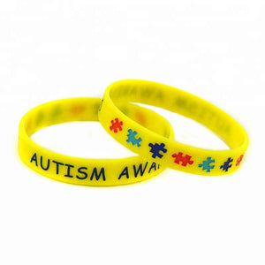 Autism Awareness Silicone Bracelets 6 colors Available Individual or as a Set of 6 - www.ChallengeCoinCreations.com
