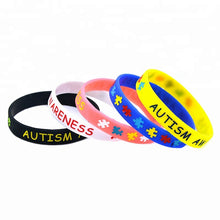 Load image into Gallery viewer, Autism Awareness Silicone Bracelets 6 colors Available Individual or as a Set of 6 - www.ChallengeCoinCreations.com