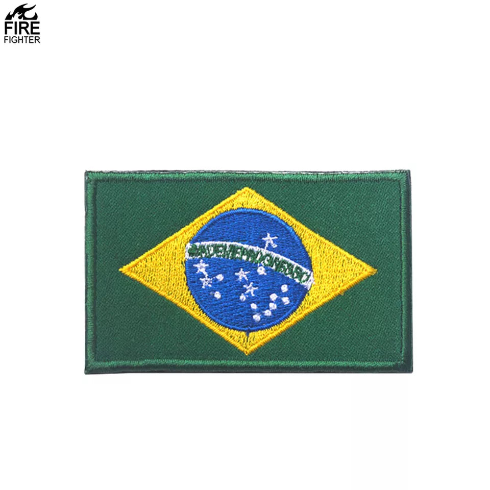 Brasil Brazil Brasilian Brazilian Flag Boriqua Boricua Embroidered Hook and Loop Tactical Morale Patch FREE USA SHIPPING SHIPS FROM USA V90421  PAT-299