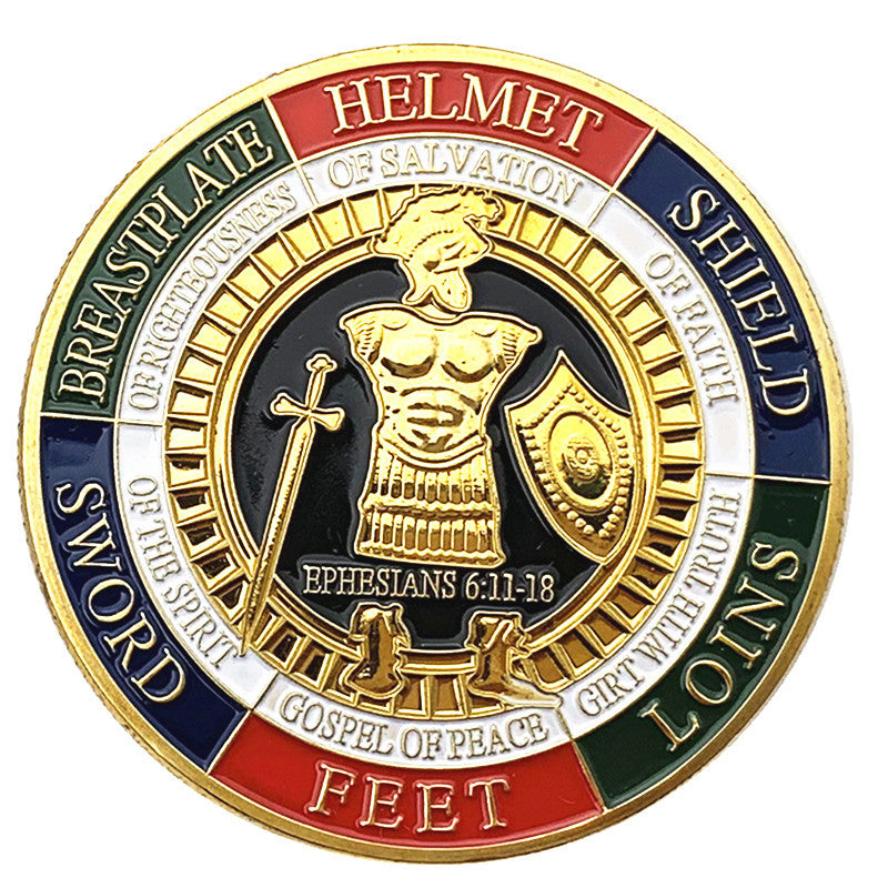 Gold Masonic Knights Templar Black Cross Souvenir Commemorative Challenge Coin Custom Gold Knight Templar Challenge Coin FF-025 - www.ChallengeCoinCreations.com