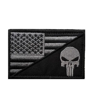 USA FLAG Skull Punisher Tactical Patch Army Marines Morale Hook and Loop FREE USA SHIPPING  SHIPS FROM USA PAT-568 (E)