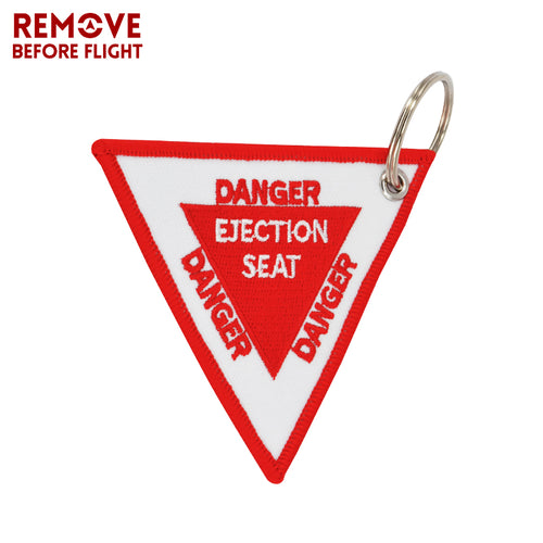 DANGER EJECTION SEAT Keychain Luggage Tag Motorcycle Bike Week Harley Kawasaki Suzuki Honda Yamaha Sturgis LKC-27 - www.ChallengeCoinCreations.com