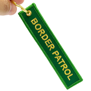 US Border Patrol Agent Keychain or Luggage Tag or zipper pull Honor First Thin Green Line BL2-010B LKC-89