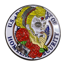 Load image into Gallery viewer, Harley Quinn Suicide Squad inspired Homeland Security Challenge Coin Police Day of the Dead BB-013 - www.ChallengeCoinCreations.com