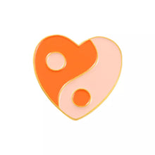 Load image into Gallery viewer, Heart Shaped Yin Yang Taichi Enamel Lapel Pin Tai Chi FREE SHIPPING SHIPS FROM USA P-171/172