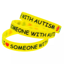 Load image into Gallery viewer, I Love Someone With Autism Awareness Silicone Bracelets 3 colors Available SBLT-022 GHI