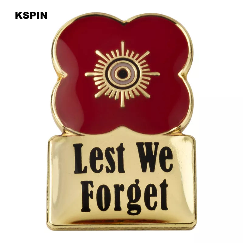 Poppy Lapel Pin American Legion Veterans Day Lest We Forget Army Navy Air Force Marines Coast Guard Merchant Marines FREE USA SHIPPING  SHIPS FROM USA P-204