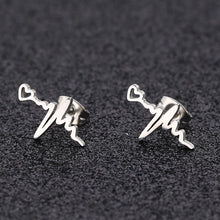 Load image into Gallery viewer, Fashion Delicate Heartbeat EKG Stud Earring for Women Stainless Steel Heart ECG Stud Earrings Free USA Shipping - www.ChallengeCoinCreations.com