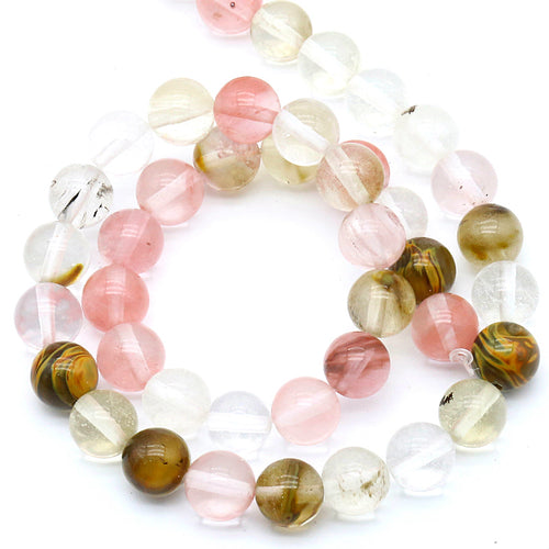 Mixed Cherry Quartz 8MM Beads Natural 15