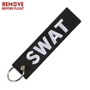 SWAT Thin Blue Line Police Flag Law Enforcement Keychain or Luggage Tag or zipper pull CBP FBI ATF LAPD NYPD CPD EE-001 LKC-26 - www.ChallengeCoinCreations.com