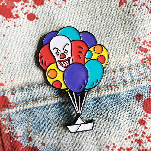 Pennywise the Clown Stephen King IT inspired Pin Penny Wise Free USA Shipping P-143A