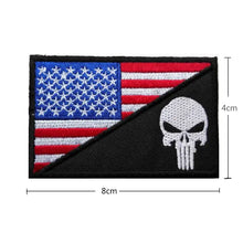 Load image into Gallery viewer, USA FLAG Skull Punisher Tactical Patch Army Marines Morale Hook and Loop FREE USA SHIPPING  SHIPS FROM USA PAT-568 (E)