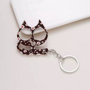 Metal Pretty Kitty Cat  Keychain Touch Free Door Opener (No Bottle Opener)