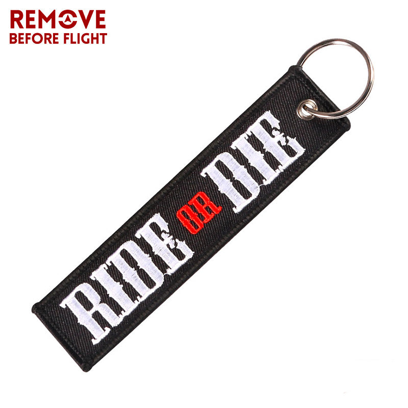 RIDE OR DIE Black Keychain Luggage Tag Motorcycle Bike Week Harley Kawasaki Suzuki Honda Yamaha Sturgis LKC-52 - www.ChallengeCoinCreations.com