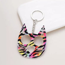 Load image into Gallery viewer, Metal Pretty Kitty Cat  Keychain Touch Free Door Opener (No Bottle Opener)