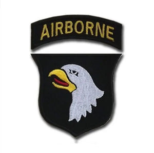 101rst Army Airborne 2 piece Embroidered Hook and Loop Morale Patch Free Shipping From The USA PAT-693 694 695 (E)