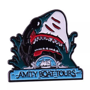 Amity Boat Tours Orca Jaws Tooth Enamel Pin Brody Hooper Quint Orca Free USA Shipping Ships From USA ZQ-230