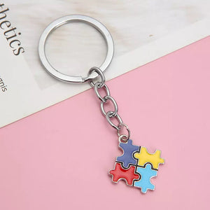 Autism Awareness Puzzle Piece Keychain FREE USA SHIPPING SHIPS FROM USA KC-041A