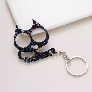 Metal Pretty Kitty Cat  Keychain Touch Free Door Opener (No Bottle Opener)