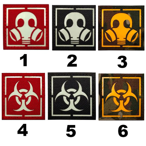 Glow in the Dark Haz Mat HAZMAT  Biohazard Gas Mask Tactical Embroidered Hook and Loop Morale Patch FREE USA SHIPPING SHIPS FREE FROM USA M-00102 PAT-376 381