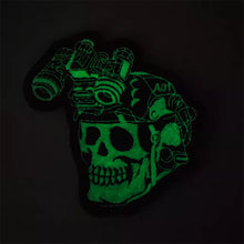 Load image into Gallery viewer, Glow in the Dark Night Vision Soldier Skull Embroidered  Hook and Loop Morale Patch Army Navy USMC Air Force LEO FREE USA SHIPPING SHIPS FROM USA PAT-339