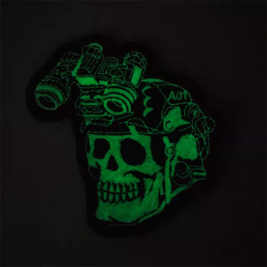 Glow in the Dark Night Vision Soldier Skull Embroidered  Hook and Loop Morale Patch Army Navy USMC Air Force LEO FREE USA SHIPPING SHIPS FROM USA PAT-339