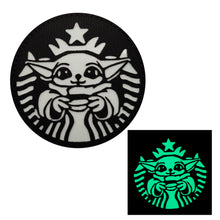 Load image into Gallery viewer, Baby Yoda Glow in the Dark Parody Starbucks Hook and Loop Morale Patch Army Navy USMC Air Force LEO PAT-33