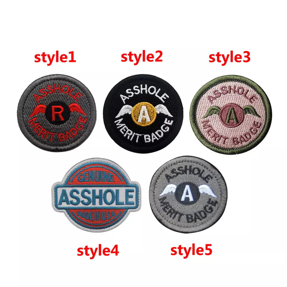 Funny Assh@le Merit Badge Embroidered Hook and Loop Tactical Morale Patch FREE USA SHIPPING SHIPS FROM USA V0053 PAT-300 (E)