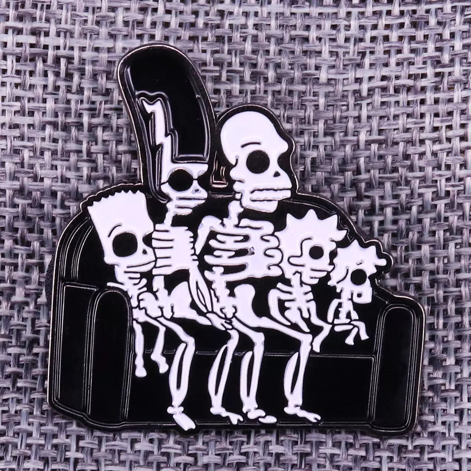 Simpsons Skeleton Homer Enamel Pin Marge Bart Lisa FREE USA SHIPPING SHIPS FROM USA P-197B