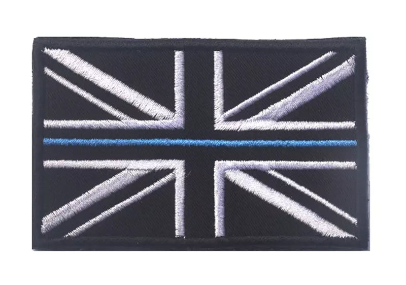 Thin Blue Line British Flag Tactical Patch Police Morale Hook and Loop FREE USA SHIPPING  SHIPS FROM USA PAT-131