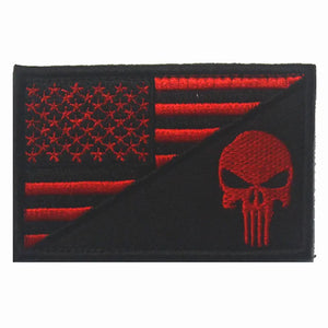USA FLAG Skull Punisher Tactical Patch Army Marines Morale Hook and Loop FREE USA SHIPPING  SHIPS FROM USA PAT-568 (E)