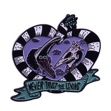 Load image into Gallery viewer, Beetlejuice Never Trust The Living  Inspired  Enamel Pin Cartoon Free USA Shipping ZQ-36A