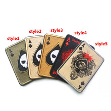 Load image into Gallery viewer, Ace of Spades Skull Grim Reaper Embroidered  Hook and Loop Morale Patch Army Navy USMC Air Force LEO FREE USA SHIPPING SHIPS FROM USA PAT-350/354 (E)