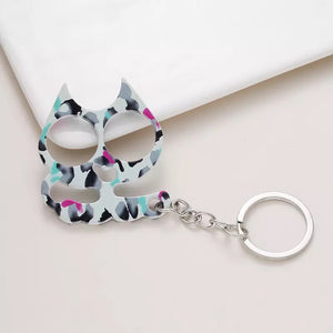 Metal Pretty Kitty Cat  Keychain Touch Free Door Opener (No Bottle Opener)