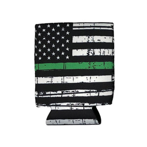 First Responder USA Thin Line Military Themed Can Koozie Ships From The USA - www.ChallengeCoinCreations.com
