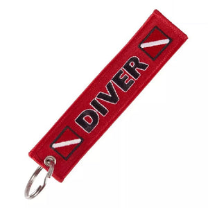 Diver Down Scuba Diver Keychain or Luggage Tag or zipper pull LKC-03A